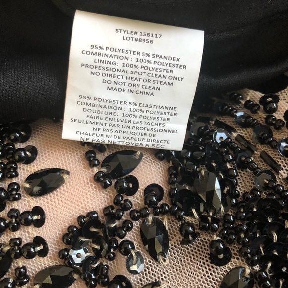 Stacy Sklar black beaded evening gown prom floor length Dress size 3 - Picture 8 of 8